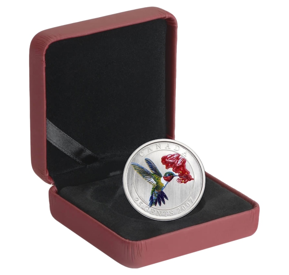 Image 665338_ALTMORE2.jpg, Product 665-338 / Price $129.95, 25-Cent 2007 Ruby-Throated Hummingbird from Royal Canadian Mint (RCM) on TSC.ca's Coins department