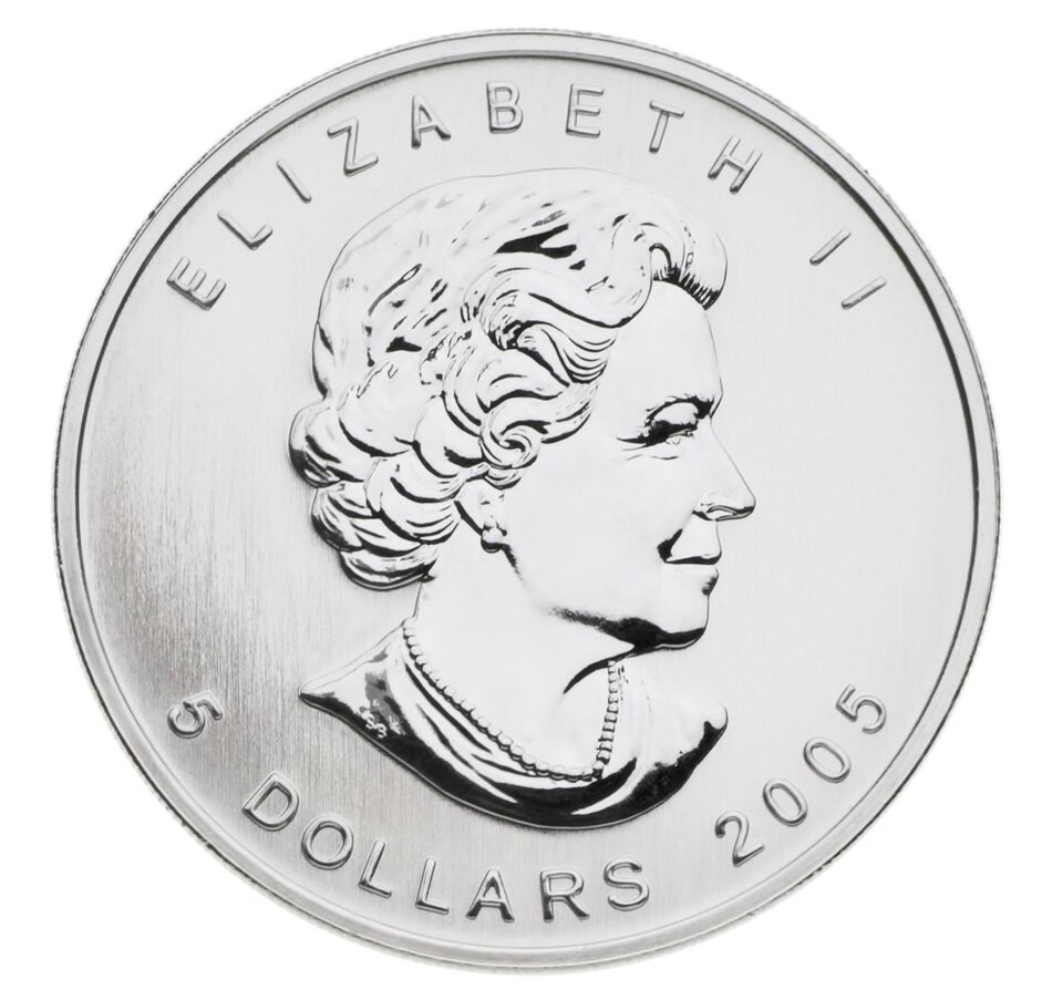 Image 665370_ALTMORE1.jpg, Product 665-370 / Price $114.95, 2005 $5 Proof Silver Coloured Maple Leaf from Royal Canadian Mint (RCM) on TSC.ca's Coins department