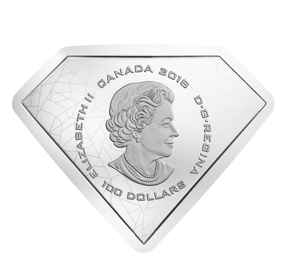 Image 665510_ALTMORE1.jpg, Product 665-510 / Price $1,049.95, 2018 $100 Fine-Silver Shield-Shaped Coin - The Bronze Age of DC Comics from Royal Canadian Mint (RCM) on TSC.ca's Coins department