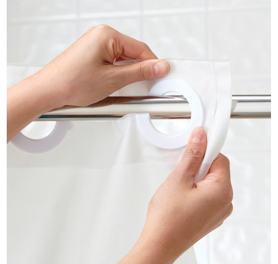 tsc.ca Hookless Yarn Dye Stripe Shower Curtain with Fabric Liner