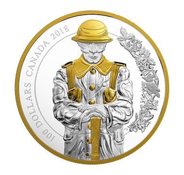 2018 $100 10-Ounce Fine Silver Coin Keepers of Parliament: The Soldier