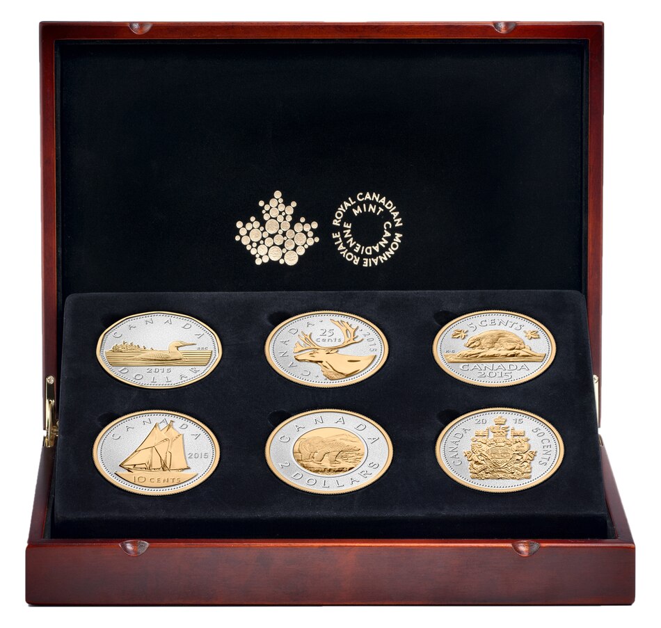 Image 666233_ALTMORE9.jpg, Product 666-233 / Price $4,995.95, 2015 "Big Coin" Five Ounce Fine Silver Coins Complete Six Piece Proof Set from The Coin Show with Steven Bromberg on TSC.ca's Coins department