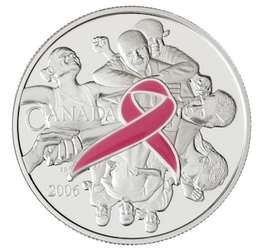 2006 $5 Breast Cancer Awareness Fine Silver Coin