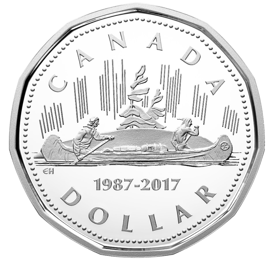 Image 666254.jpg, Product 666-254 / Price $99.95, 2017 $1 Fine Silver Two Coin Set - Anniversary of the Loonie from Royal Canadian Mint (RCM) on TSC.ca's Coins department