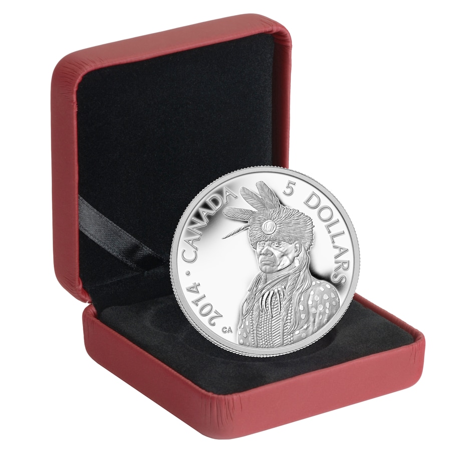 Image 666256.jpg, Product 666-256 / Price $299.95, $5 Portrait of Nanaboozhoo 2014 Pure Platinum Coin from Royal Canadian Mint (RCM) on TSC.ca's Coins department