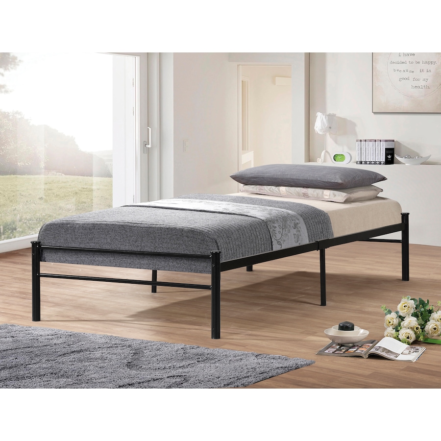 Image 666271.jpg, Product 666-271 / Price $179.99, Titus Black Metal Finish Twin Bed Frame with Metal Slats Centre Support from Titus Furniture on TSC.ca's Home & Garden department