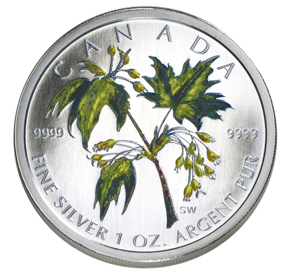 Image 666535.jpg, Product 666-535 / Price $69.95, $5 Colour Maple Leaf Fine Silver Coin Summer from Royal Canadian Mint (RCM) on TSC.ca's Coins department