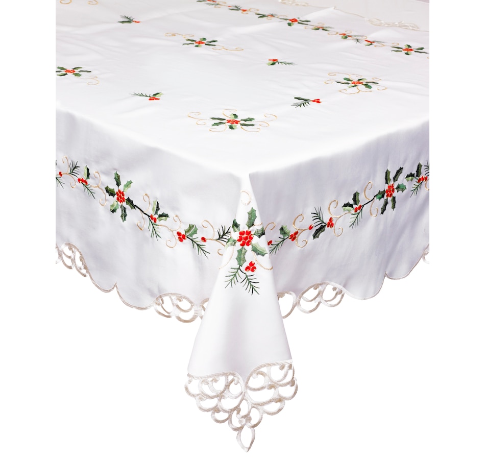 Image 666543.jpg, Product 666-543 / Price $62.88, Lauren Holly Classic Holly Leaf Tablecloth from Lauren Holly Collection on TSC.ca's Kitchen department