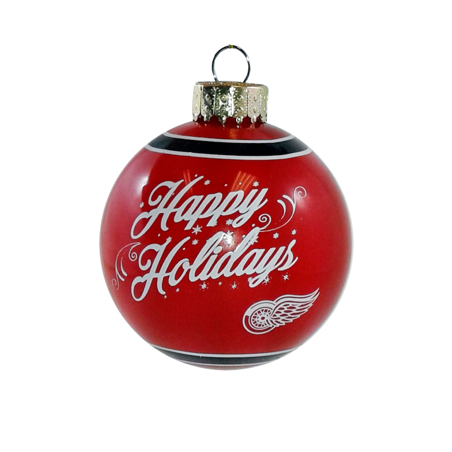 Image 666712.jpg, Product 666-712 / Price $16.99, Detroit Red Wings NHL Happy Holidays Glass Ball Ornament from NHL on TSC.ca's Sports department