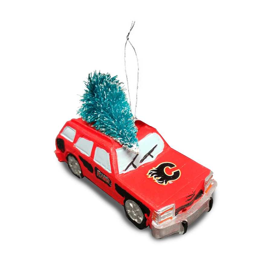 Image 666747.jpg, Product 666-747 / Price $18.99, Calgary Flames NHL Station Wagon Tree Ornament from Fanatics on TSC.ca's Sports department