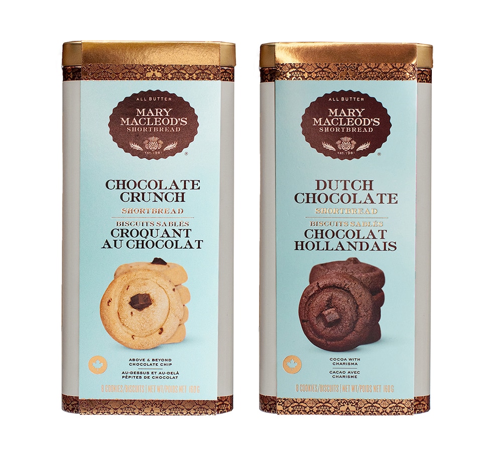 Image 666888.jpg, Product 666-888 / Price $39.99, Mary Macleod's Shortbread Chocolate Lover's Pair of Tin Canisters: Chocolate Crunch and Dutch Chocolate from Mary Macleod on TSC.ca's Kitchen department