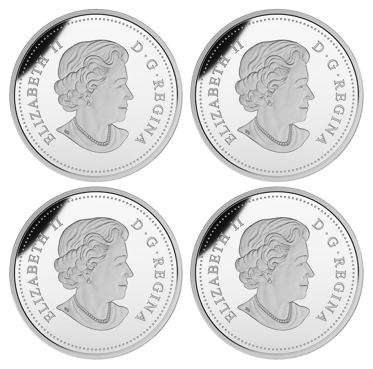 Complete Set of Four 2015 $20 Fine Silver Coins North American