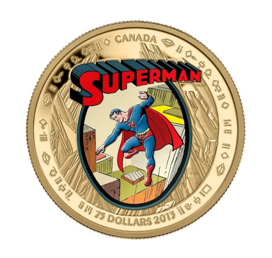 Image 667439.jpg, Product 667-439 / Price $2,499.95, 2013 $75 Gold Coin 75th Anniversary of Superman - The Early Years from Royal Canadian Mint (RCM) on TSC.ca's Coins department
