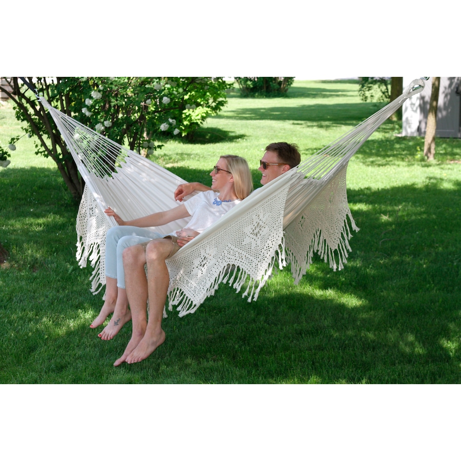 Image 667727_ALTMORE2.jpg, Product 667-727 / Price $144.99, Vivere Double Deluxe Brazilian Natural Hammock with Fringe from Vivere on TSC.ca's Home & Garden department