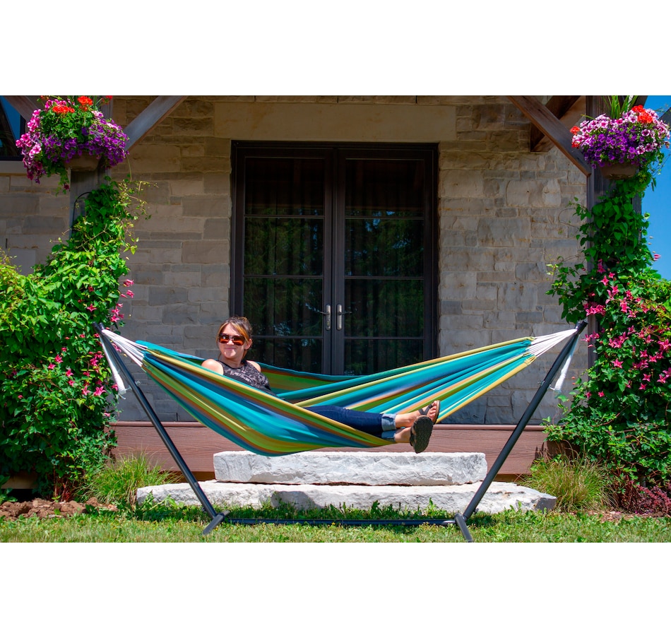 Image 667729_ALTMORE3.jpg, Product 667-729 / Price $292.99, Vivere Sunbrella Combo Hammock with Stand from Vivere on TSC.ca's Home & Garden department