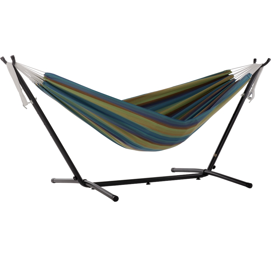 Image 667729_LGN.jpg, Product 667-729 / Price $292.99, Vivere Sunbrella Combo Hammock with Stand from Vivere on TSC.ca's Home & Garden department