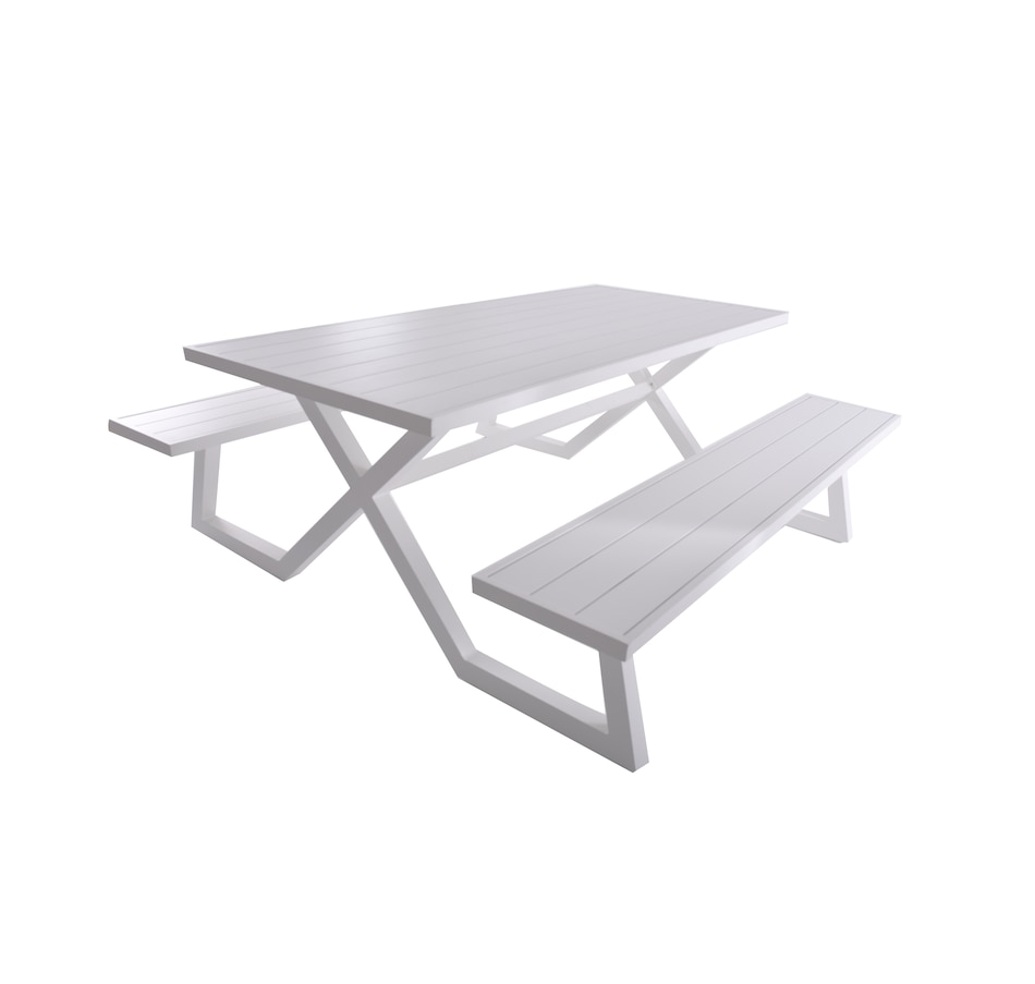 Image 667734.jpg, Product 667-734 / Price $1,144.99, Vivere Banquet Deluxe 8-Seater Aluminum Picnic Table from Vivere on TSC.ca's Home & Garden department