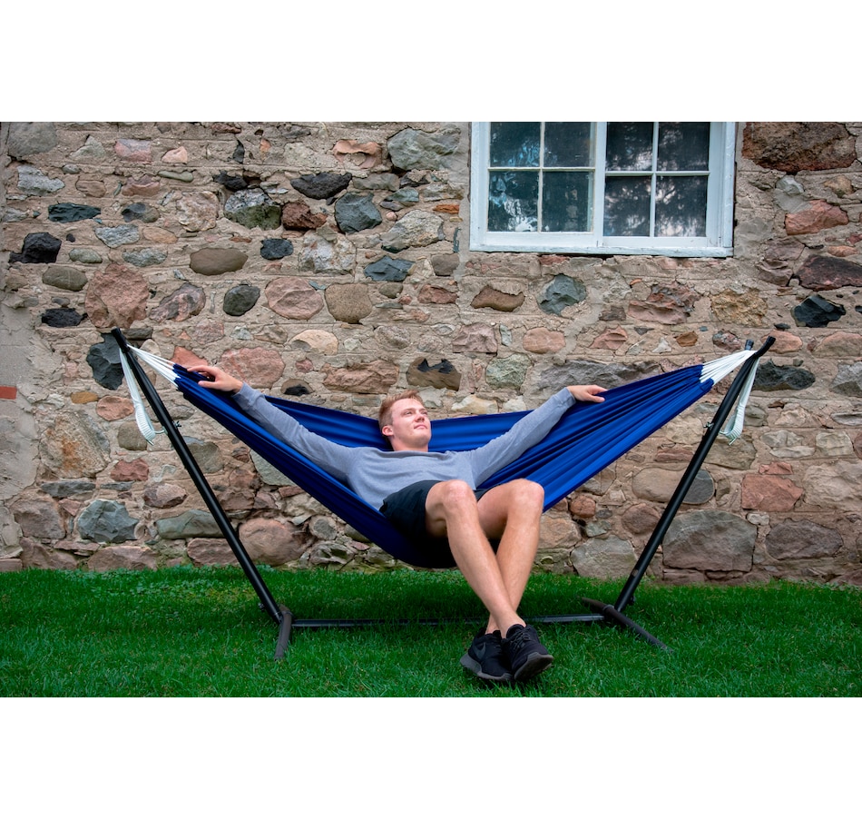 Image 667740_ALTMORE4.jpg, Product 667-740 / Price $199.99, Vivere Double Polyester Hammock Combo from Vivere on TSC.ca's Home & Garden department
