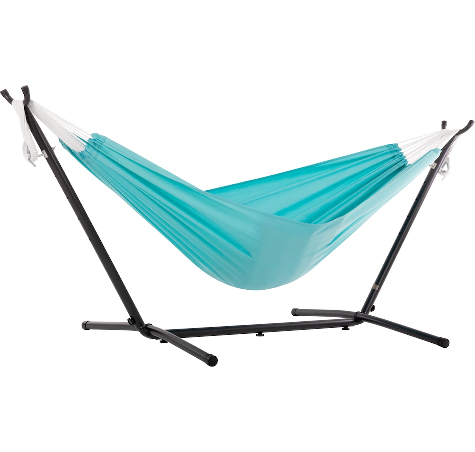 Image 667740_AQA.jpg, Product 667-740 / Price $199.99, Vivere Double Polyester Hammock Combo from Vivere on TSC.ca's Home & Garden department