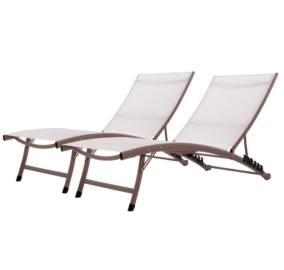 Image 667745_PRL.jpg, Product 667-745 / Price $449.99, Vivere Clearwater 6-Position Aluminum Lounger 2-Pack with Wheels from Vivere on TSC.ca's Home & Garden department