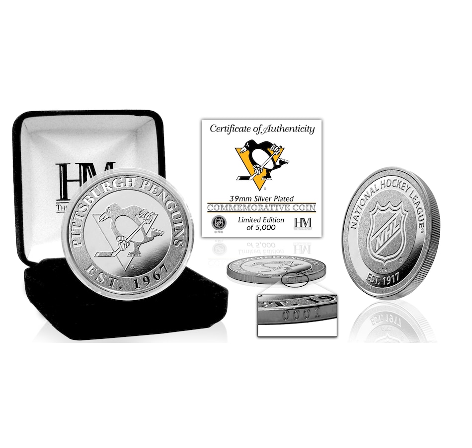 Image 667944.jpg, Product 667-944 / Price $66.99, Pittsburgh Penguins Silver Mint Coin from Highland Mint on TSC.ca's Sports department