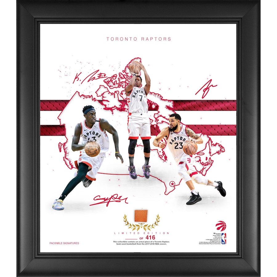 Image 669947.jpg, Product 669-947 / Price $104.99, Fanatics Authentic Limited To 416 Toronto Raptors 15"X17" Framed Foundations Collage With A Piece Of Game Used Basketball from Fanatics on TSC.ca's Sports department