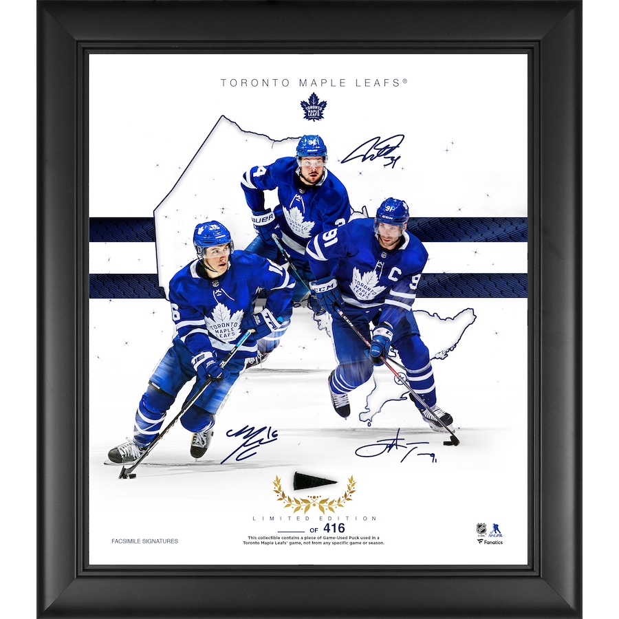 Image 669948.jpg, Product 669-948 / Price $104.99, Fanatics Authentic Limited To 416 Toronto Maple Leafs 15"X17" Framed Foundations Collage With A Piece Of Game Used Puck from Fanatics on TSC.ca's Sports department