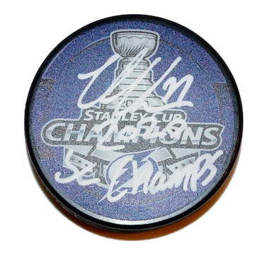 Fanatics Authentic Victor Hedman Autographed 2020 Stanley Cup Champions Inscripted Puck