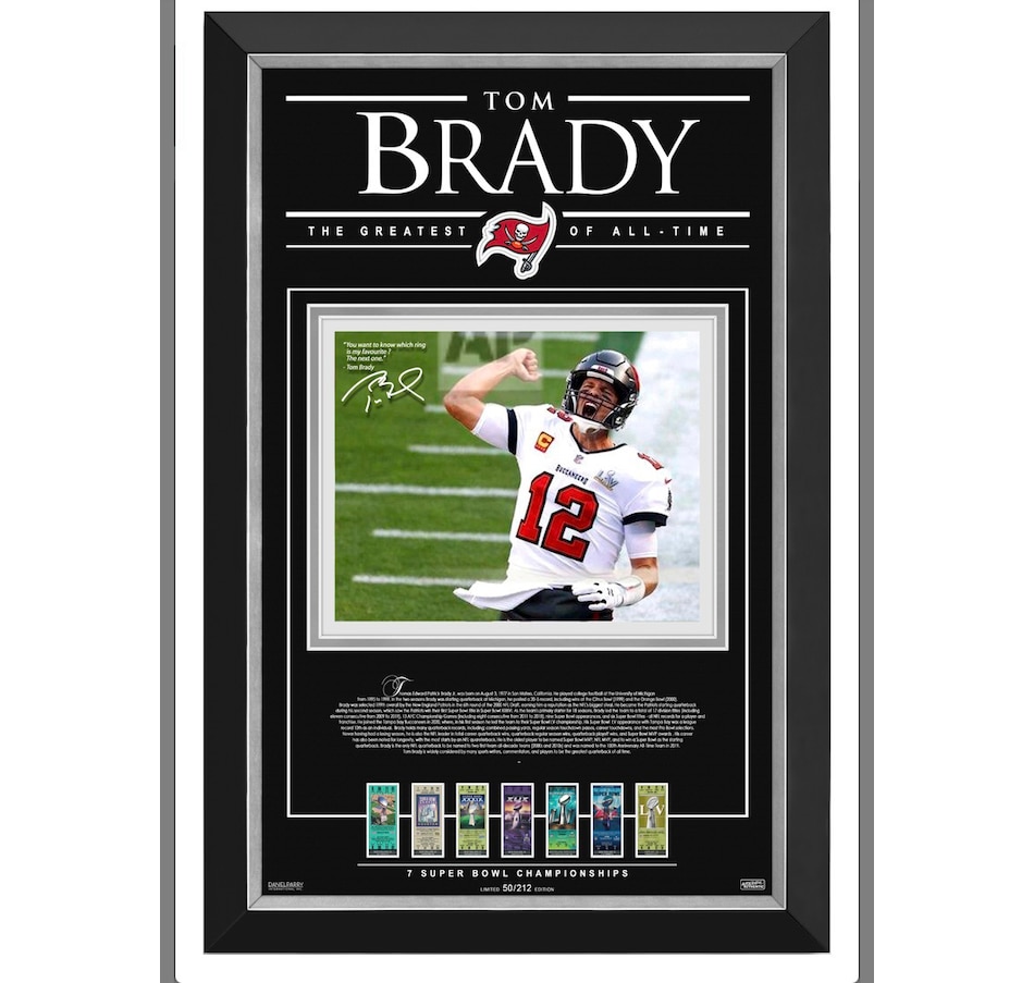 Image 669999.jpg, Product 669-999 / Price $461.99, Limited Edition 212 Tom Brady Tampa Bay Buccaneers Greatest of All Time Framed Piece with Facsimile Signature from DPI Sports on TSC.ca's Sports department