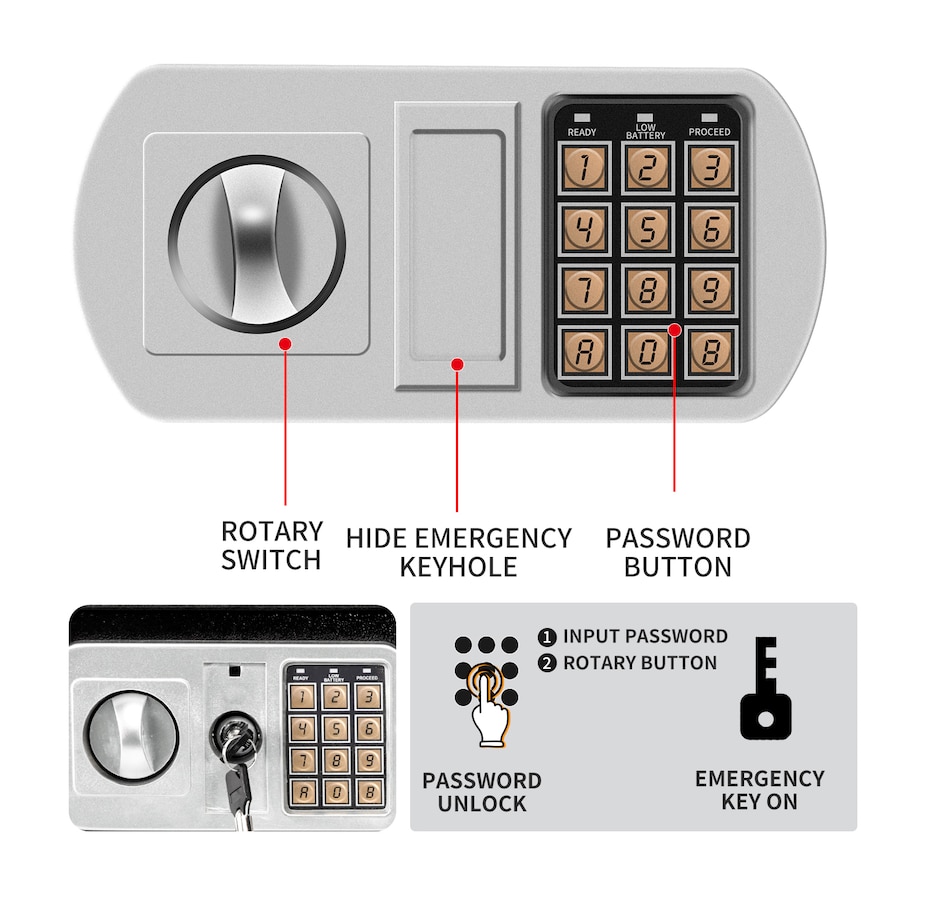 Image 670809_ALTMORE3.jpg, Product 670-809 / Price $89.99, Fine Art Living Steel Safe Box with Digital Keypad and Hidden Keyhole from Fine Art Lighting on TSC.ca's Home & Garden department