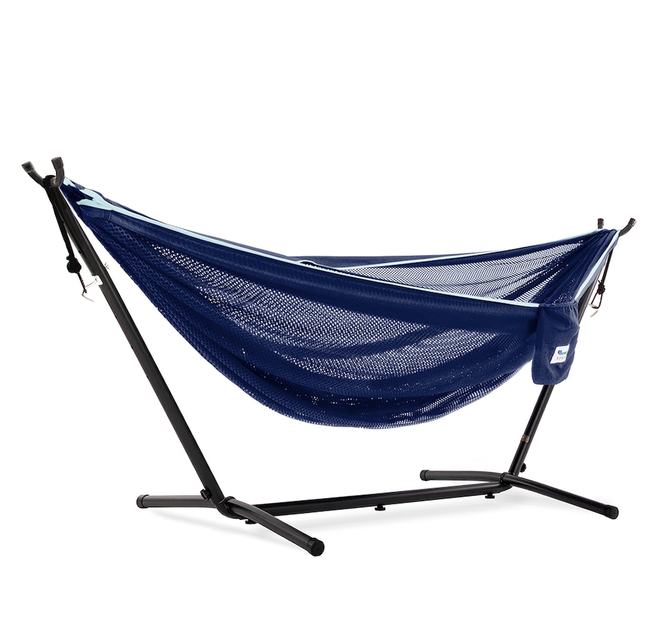 Image 674061_NVYTR.jpg, Product 674-061 / Price $146.99, Vivere Polyester Mesh Double Hammock with Stand from Vivere on TSC.ca's Home & Garden department