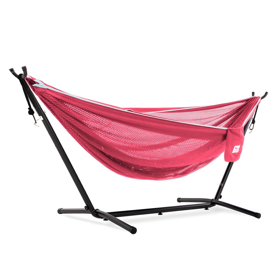 Image 674061_RSCLS.jpg, Product 674-061 / Price $146.99, Vivere Polyester Mesh Double Hammock with Stand from Vivere on TSC.ca's Home & Garden department
