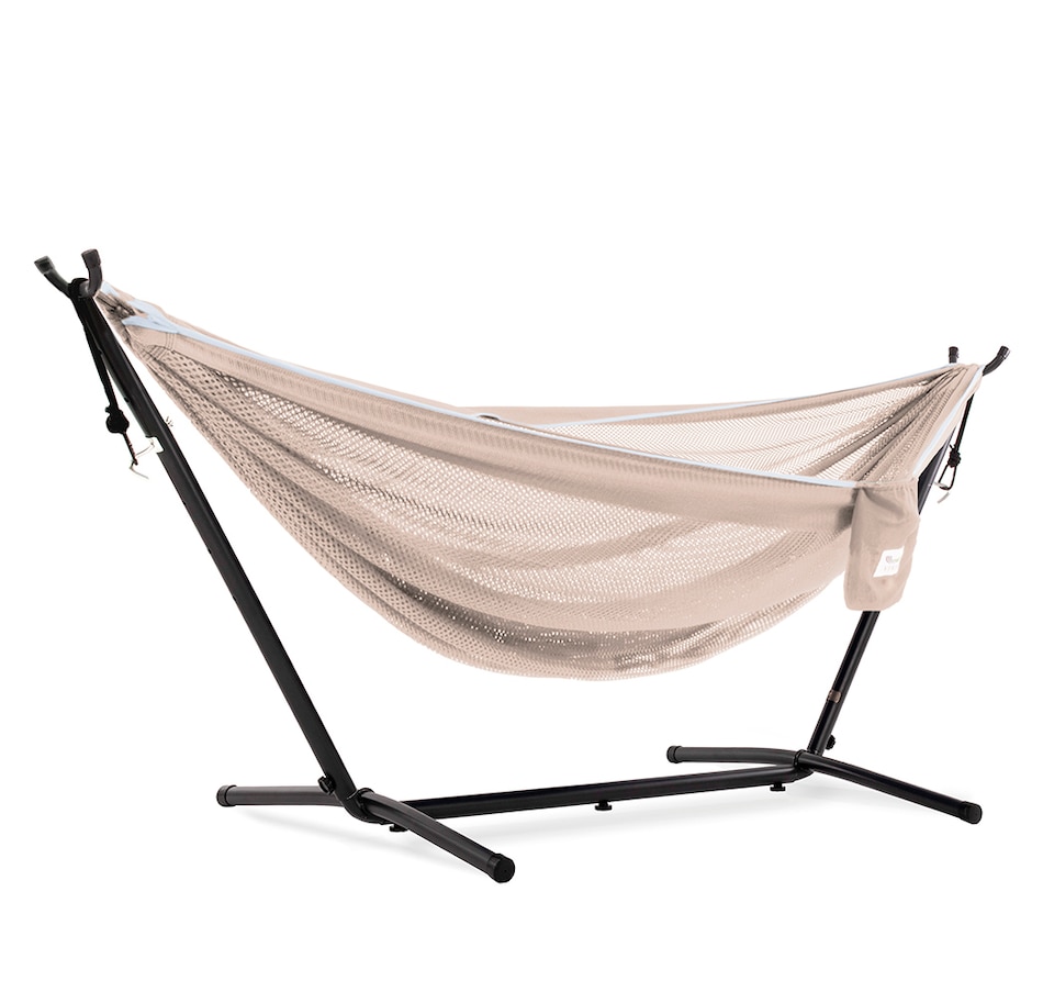 Image 674061_SNDSY.jpg, Product 674-061 / Price $146.99, Vivere Polyester Mesh Double Hammock with Stand from Vivere on TSC.ca's Home & Garden department