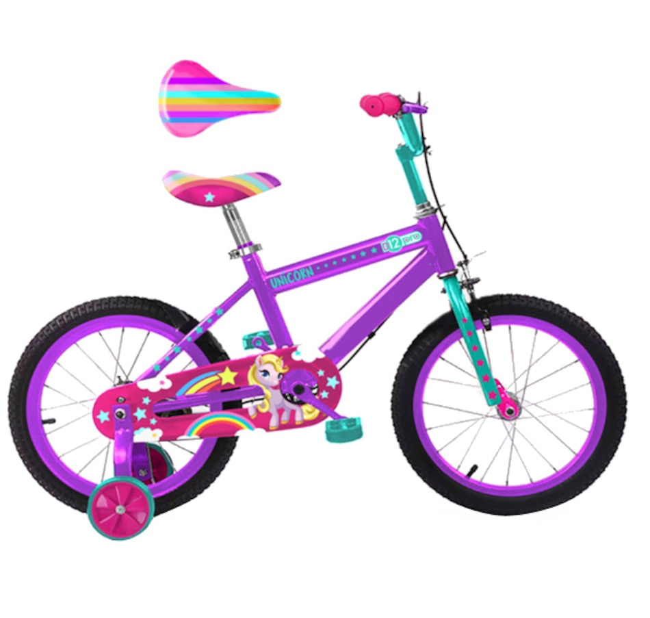 Image 674680.jpg , Product 674-680 / Price $139.99 , Rugged Racer 16" Kids Bike with Training Wheels - Unicorn  on TSC.ca's Electronics department