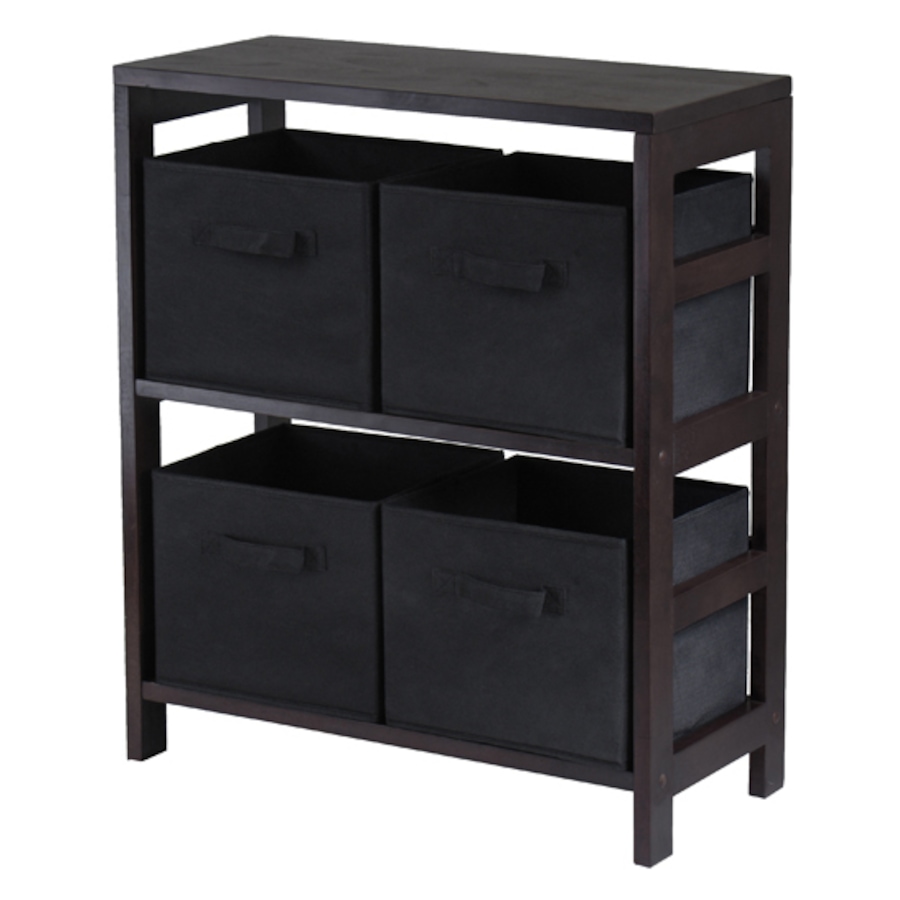 Image 674929.jpg, Product 674-929 / Price $144.95, Capri 2-Section M Storage Shelf with 4 Foldable Black Fabric Baskets from Winsome on TSC.ca's Home & Garden department