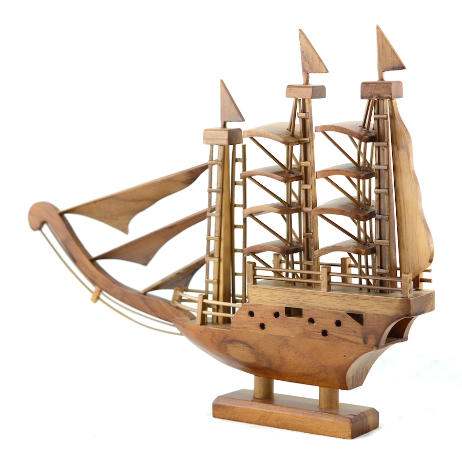 Image 678043.jpg, Product 678-043 / Price $29.99, Indonesian Woodcraft Sailboat - 14" from TSC All IN on TSC.ca's Home & Garden department