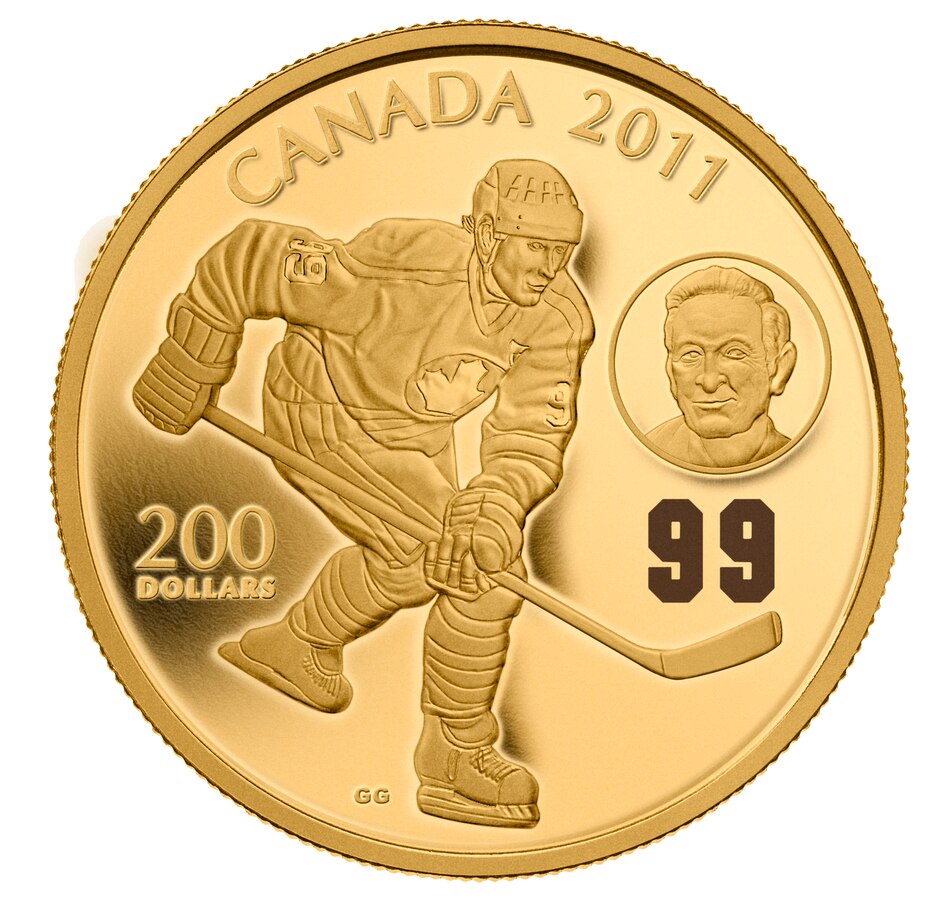 Image 678451.jpg, Product 678-451 / Price $1,390.95, 2011 $200 Wayne Gretzky Coin Struck in 22K Gold from Royal Canadian Mint (RCM) on TSC.ca's Coins department