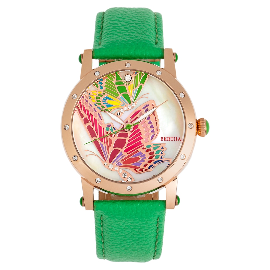 Image 681470_RGGRN.jpg, Product 681-470 / Price $175.00, Bertha Isabella Mother of Pearl Leather Watch from Bertha on TSC.ca's Jewellery department