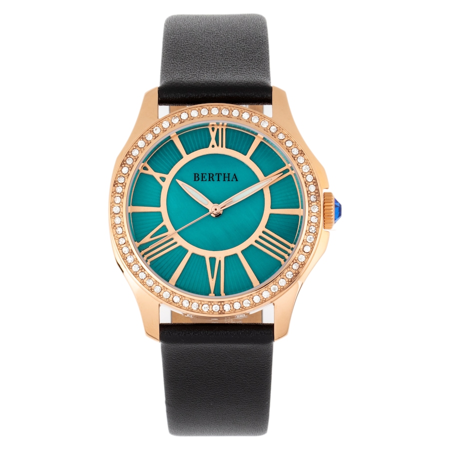 Image 683745_TRQ.jpg, Product 683-745 / Price $221.00, Bertha Donna Mother of Pearl Leather Watch from Bertha on TSC.ca's Jewellery department