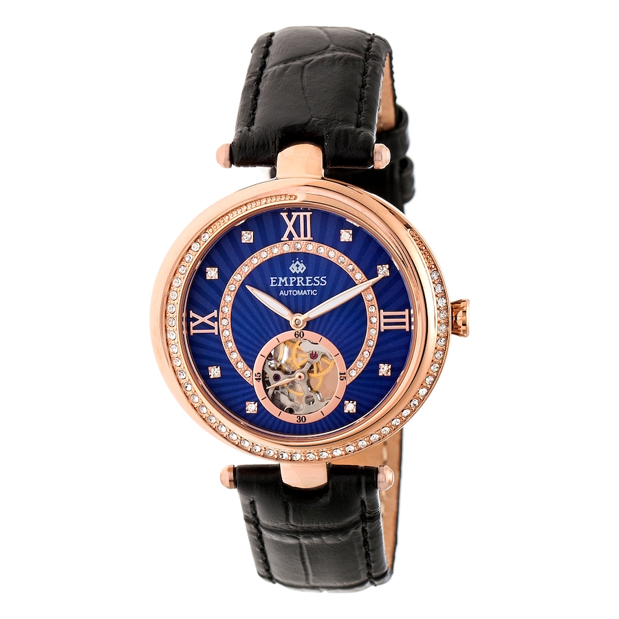 Image 684244_BCF.jpg, Product 684-244 / Price $375.00, Empress Stella Auto Semi-Skeleton Mother of Pearl Leather Watch from Empress on TSC.ca's Jewellery department