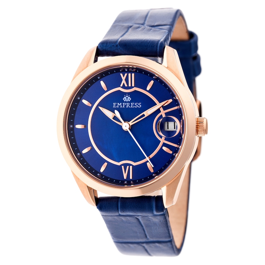 Image 684247_BLU.jpg, Product 684-247 / Price $275.00, Empress Messalina Automatic Mother of Pearl Leather Watch with Date from Empress on TSC.ca's Jewellery department