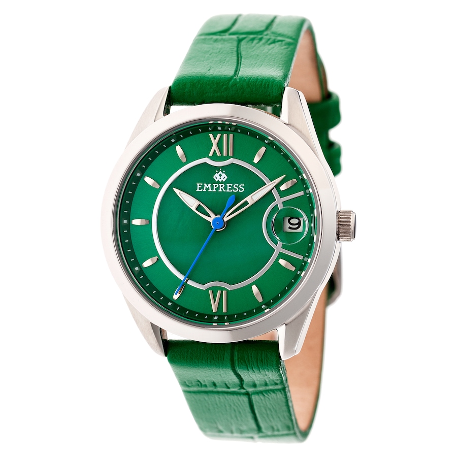 Image 684247_GRN.jpg, Product 684-247 / Price $275.00, Empress Messalina Automatic Mother of Pearl Leather Watch with Date from Empress on TSC.ca's Jewellery department