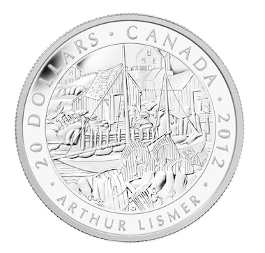 2012 $20 Fine Silver Coin from Arthur Lismer's Painting - Nova Scotia Fishing Village
