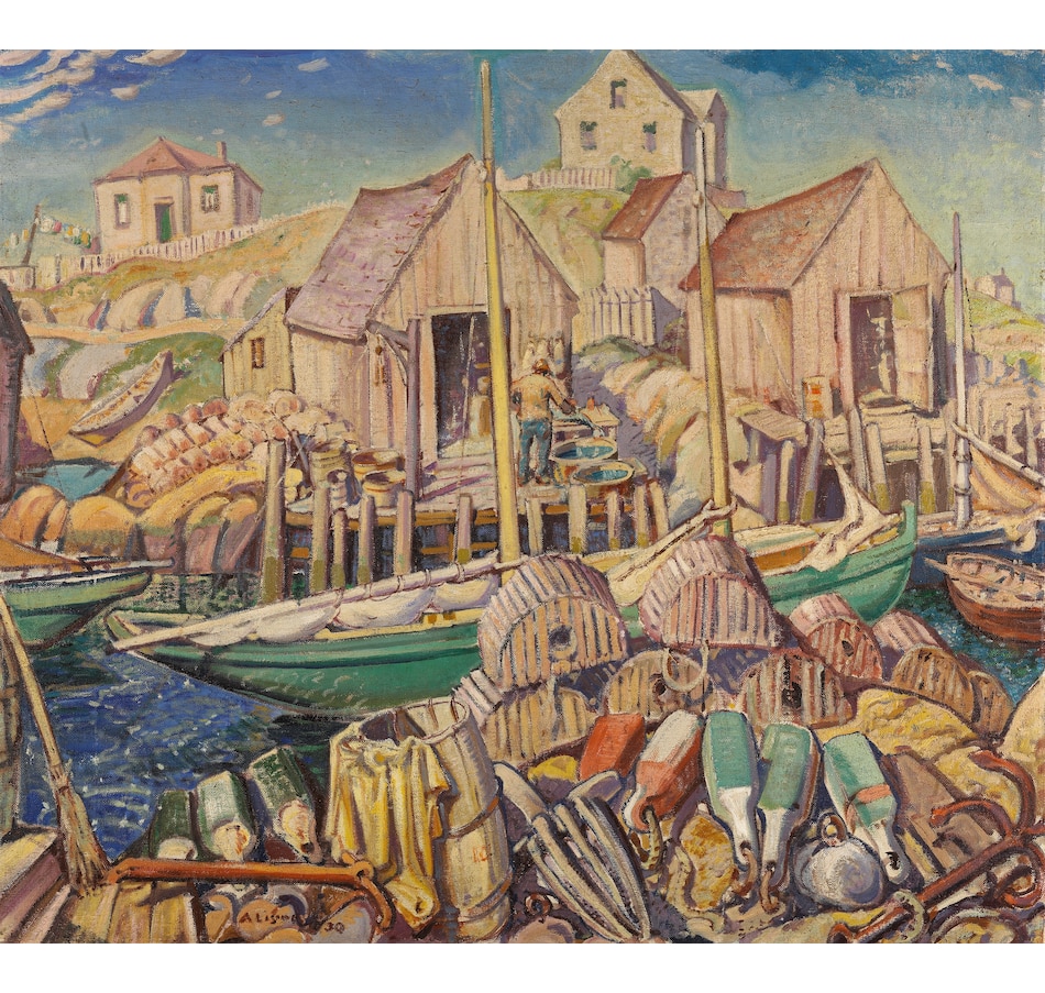 Image 684729_ALTMORE3.jpg, Product 684-729 / Price $89.95, 2012 $20 Fine Silver Coin from Arthur Lismer's Painting - Nova Scotia Fishing Village from Royal Canadian Mint (RCM) on TSC.ca's Coins department