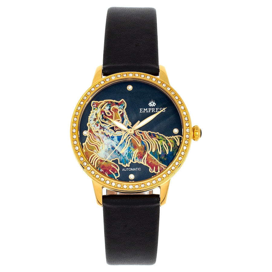Image 684913_BLK.jpg, Product 684-913 / Price $362.00, Empress Diana Automatic Engraved Mother of Pearl Leather Watch from Empress on TSC.ca's Jewellery department