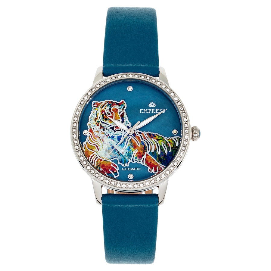 Image 684913_BLU.jpg, Product 684-913 / Price $362.00, Empress Diana Automatic Engraved Mother of Pearl Leather Watch from Empress on TSC.ca's Jewellery department