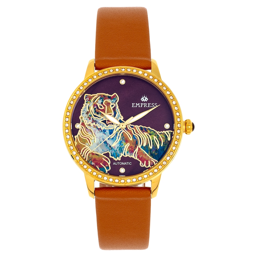 Image 684913_CML.jpg, Product 684-913 / Price $362.00, Empress Diana Automatic Engraved Mother of Pearl Leather Watch from Empress on TSC.ca's Jewellery department