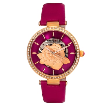 Empress Anne Automatic Semi-Skeleton Leather Watch