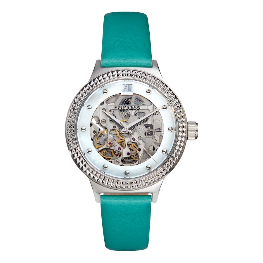 Image 684915_MNT.jpg, Product 684-915 / Price $350.00, Empress Automatic Mother of Pearl Skeleton Dial Leather Watch from Empress on TSC.ca's Jewellery department