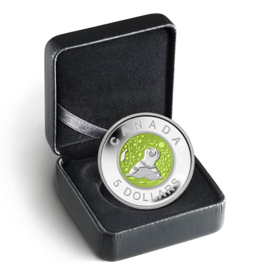 Image 685548_ALTMORE2.jpg, Product 685-548 / Price $119.95, 2013 $5 Proof Silver and Niobium Coin Contemporary Aboriginal Art - Ice Fishing Father from Royal Canadian Mint (RCM) on TSC.ca's Coins department